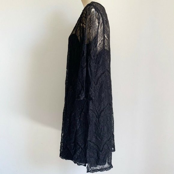 Divided by H&M Black Lace Sheer Bodycon Party Quarter Sleeve Mini Dress (Size M) - Picture 5 of 16